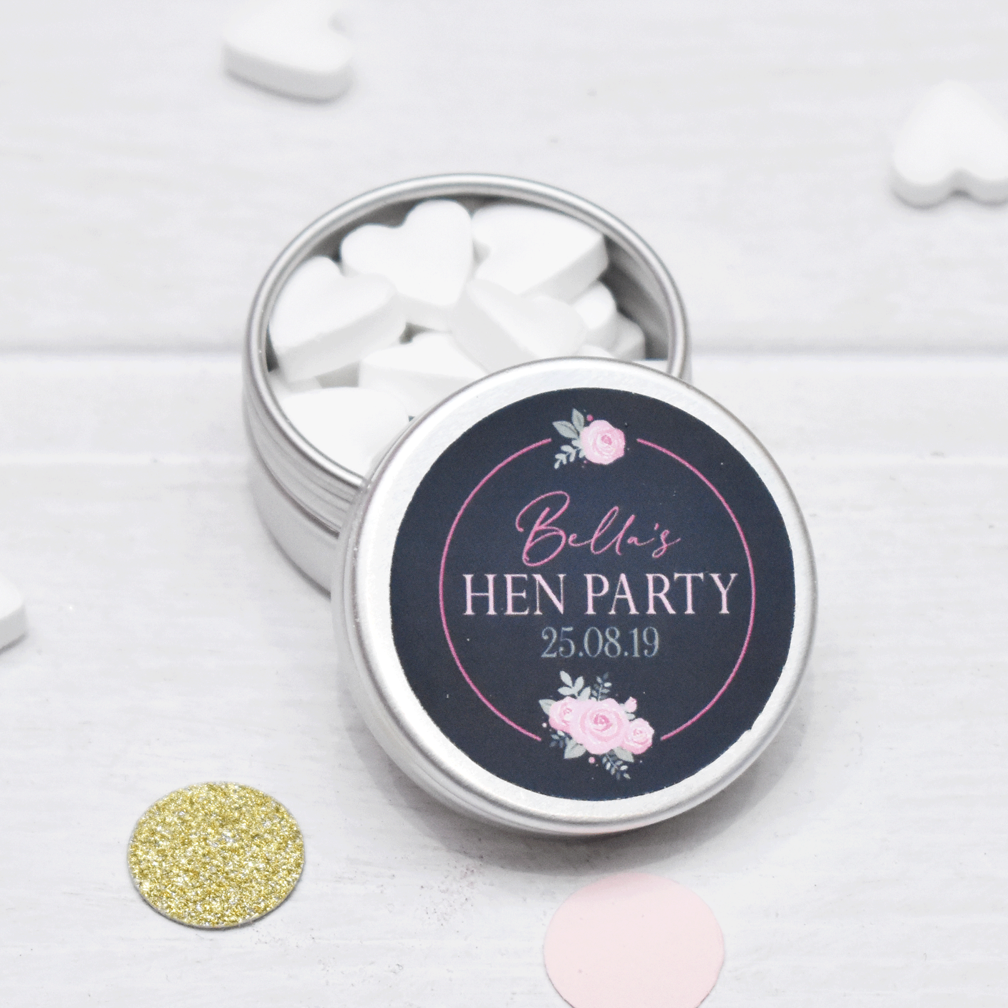 Personalised Hen Party Favour | Heart Mints in Tin x1