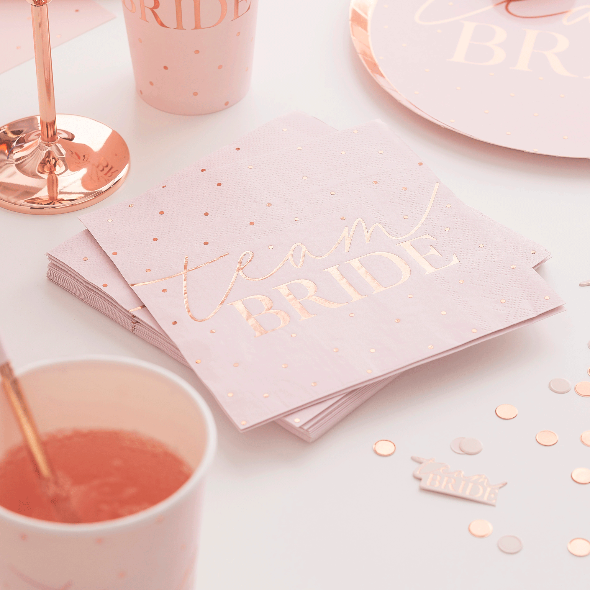 Rose Gold Foiled Hen Party Napkins