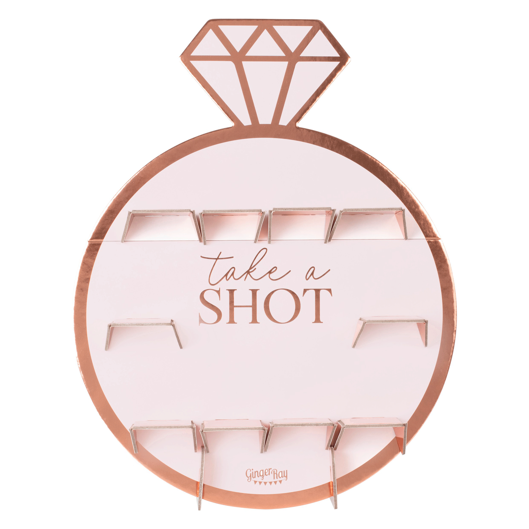 Rose Gold Hen Party Drinks Shot Wall