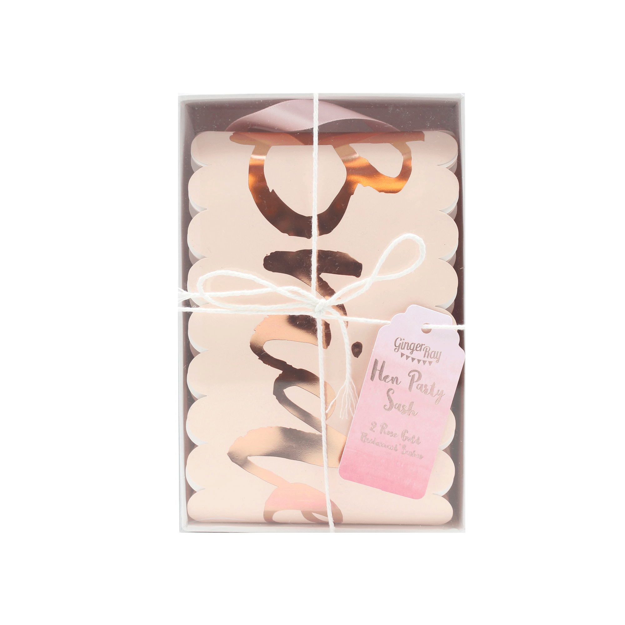 Team Bride Bridesmaid Sashes Pink & Rose Gold (Pack of 2)