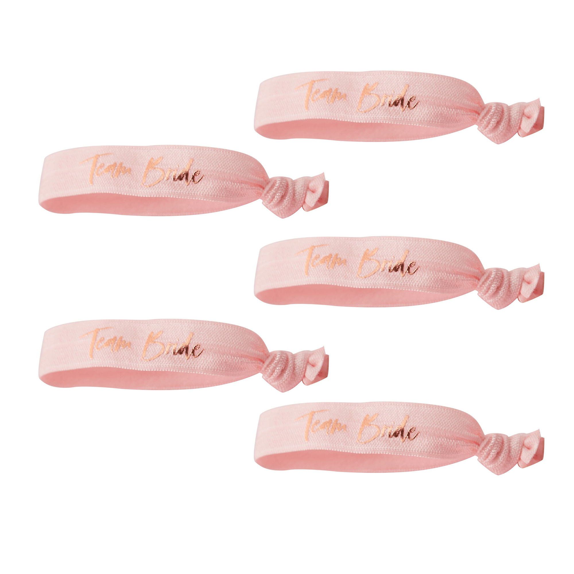 Rose Gold Bride Tribe Hen Party Wristband / Hair Ties (Pack of 5)