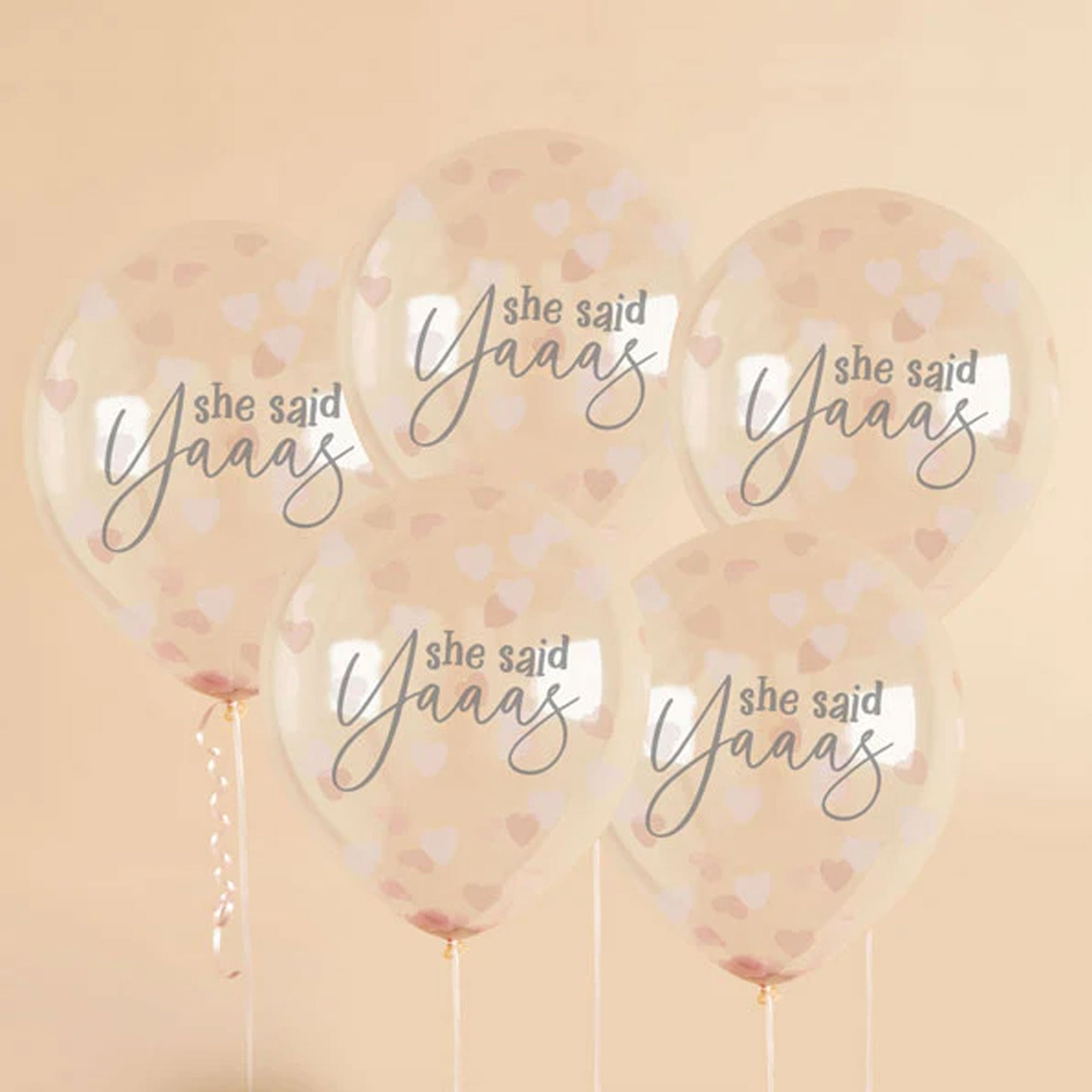 Pack of 5 "She Said Yaaas" Confetti Balloons