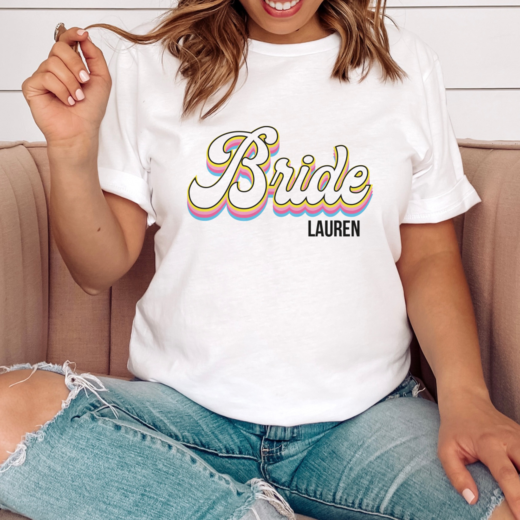 Personalised Bride Hen Party T-Shirt - Retro