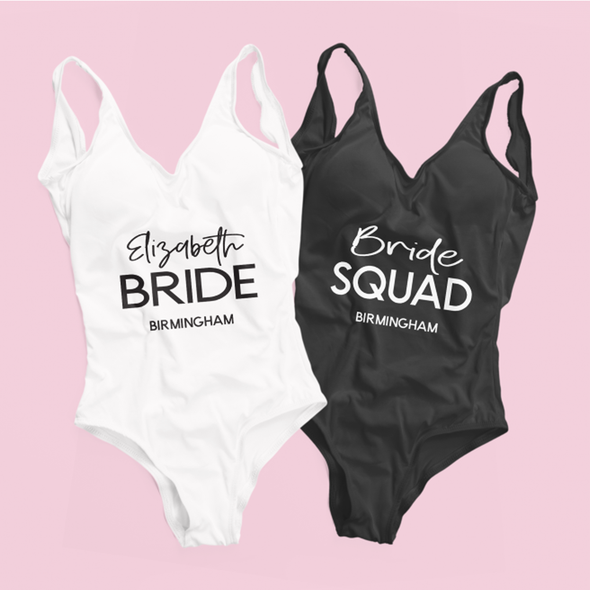 Bride squad top swimming costume