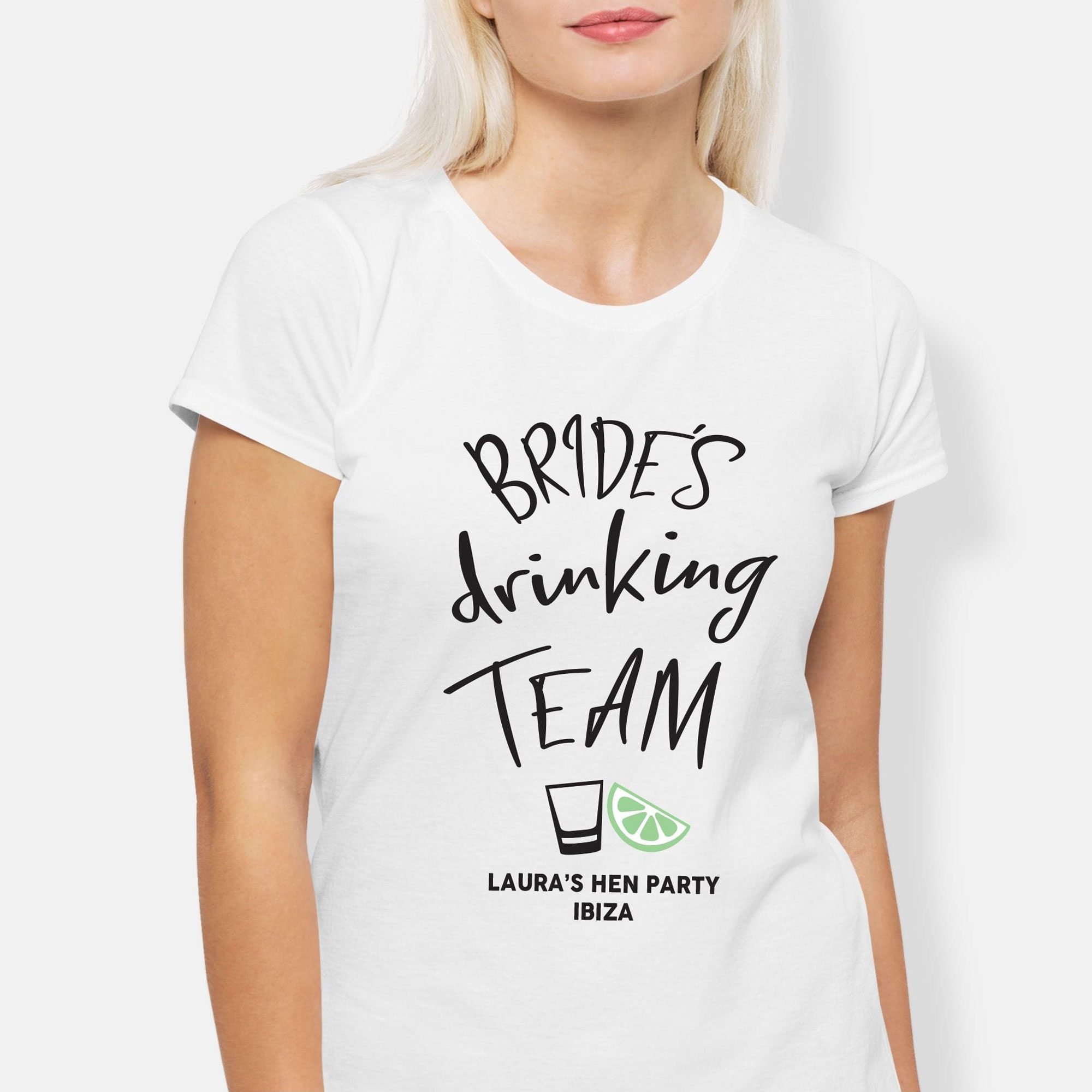 Bride's Drinking Team Personalised Hen T-Shirt