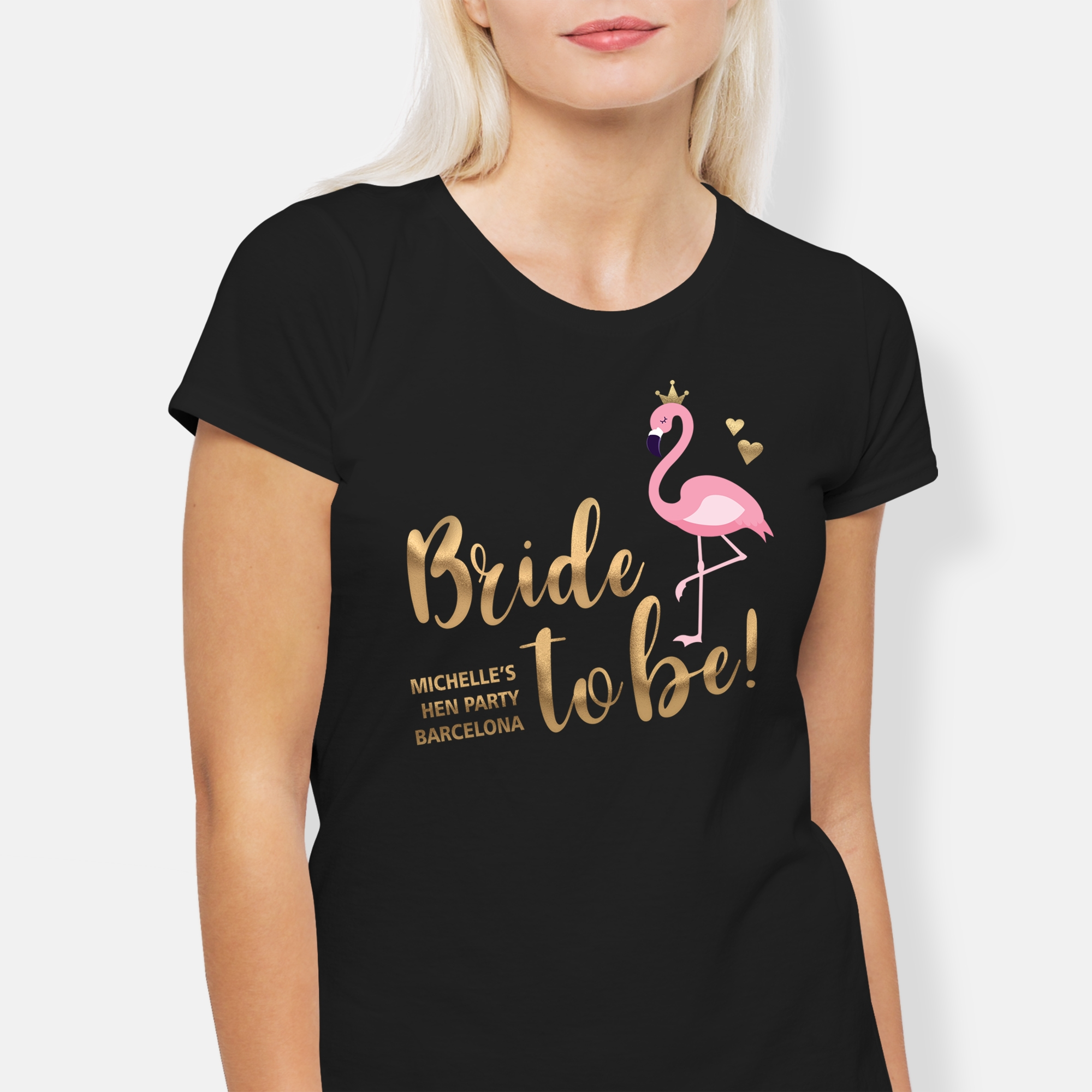 Bride's Flock 'Bride To Be' Hen Party Personalized T-Shirt