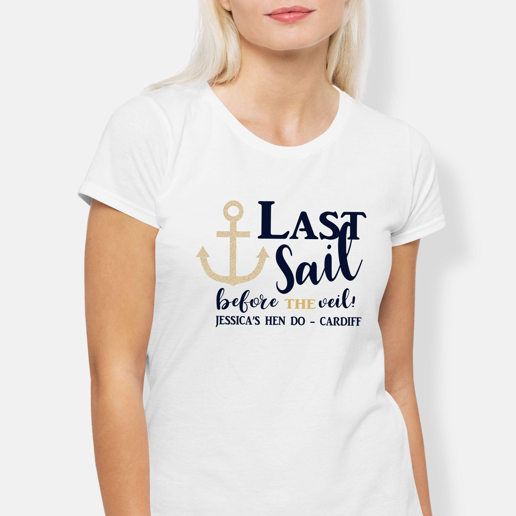 Last Sail Before The Veil Personalized Hen Party T-Shirt