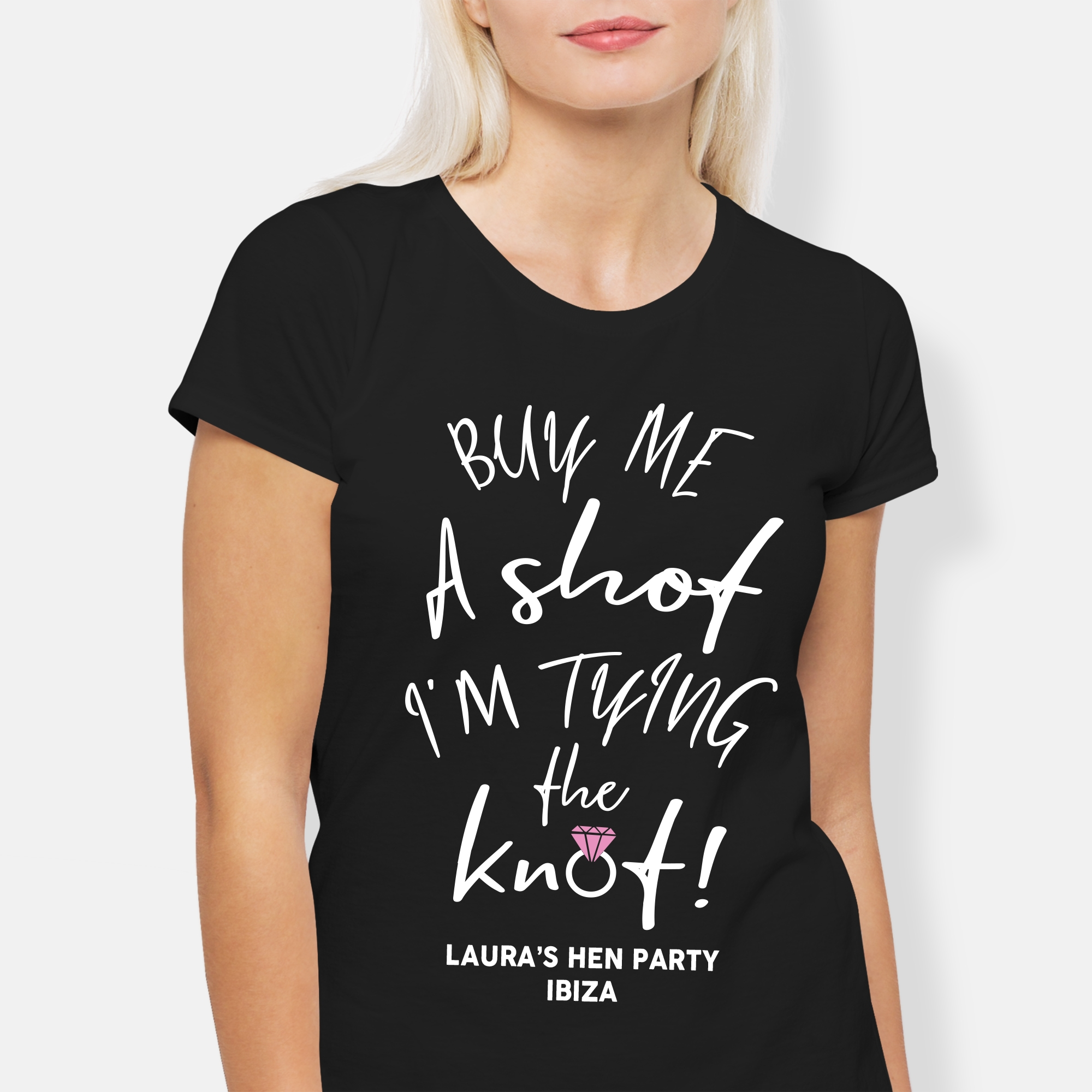 Buy Me A Shot I'm Tying The Knot Personalised Hen Party T-Shirt