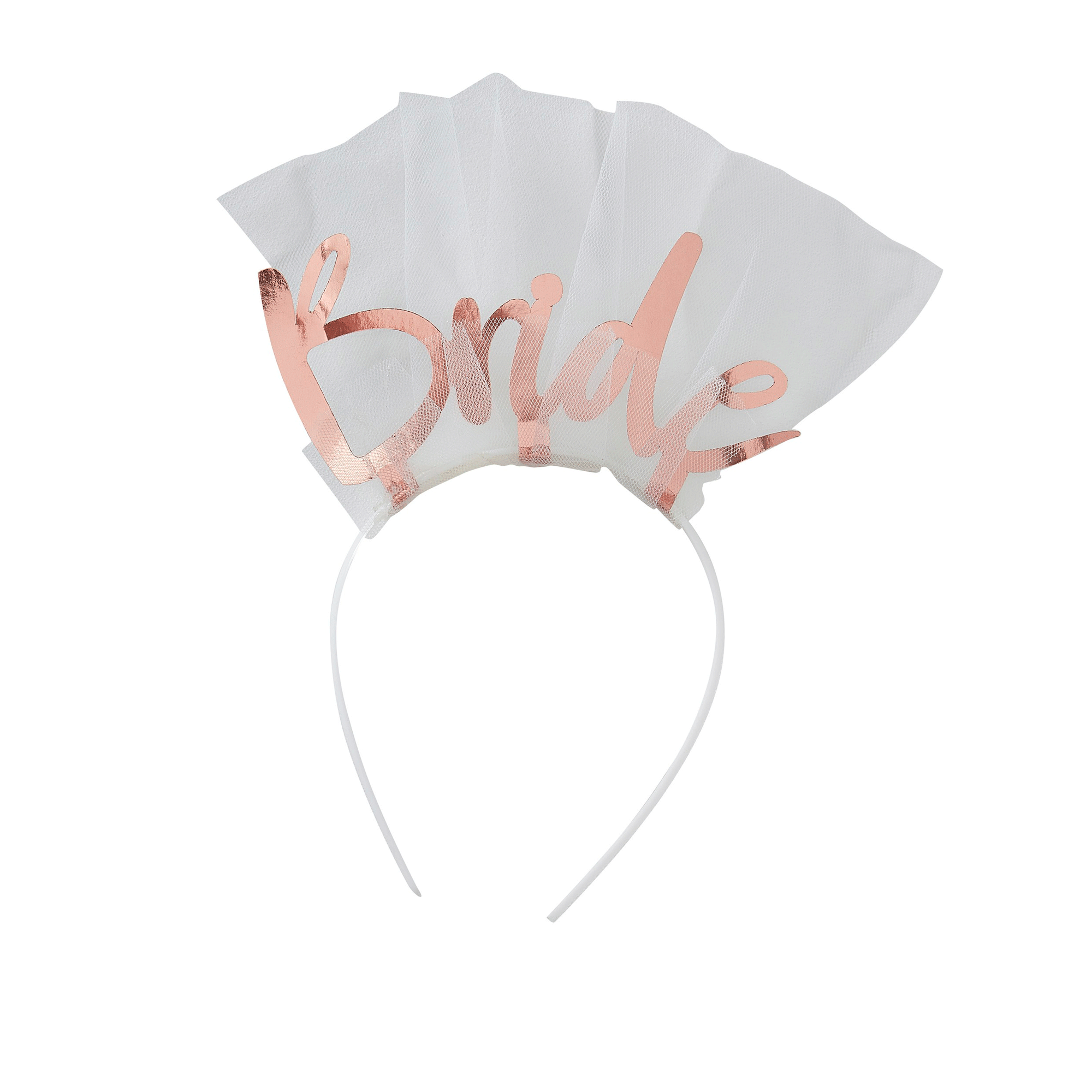 Rose Gold Bride to Be Headband with Veil