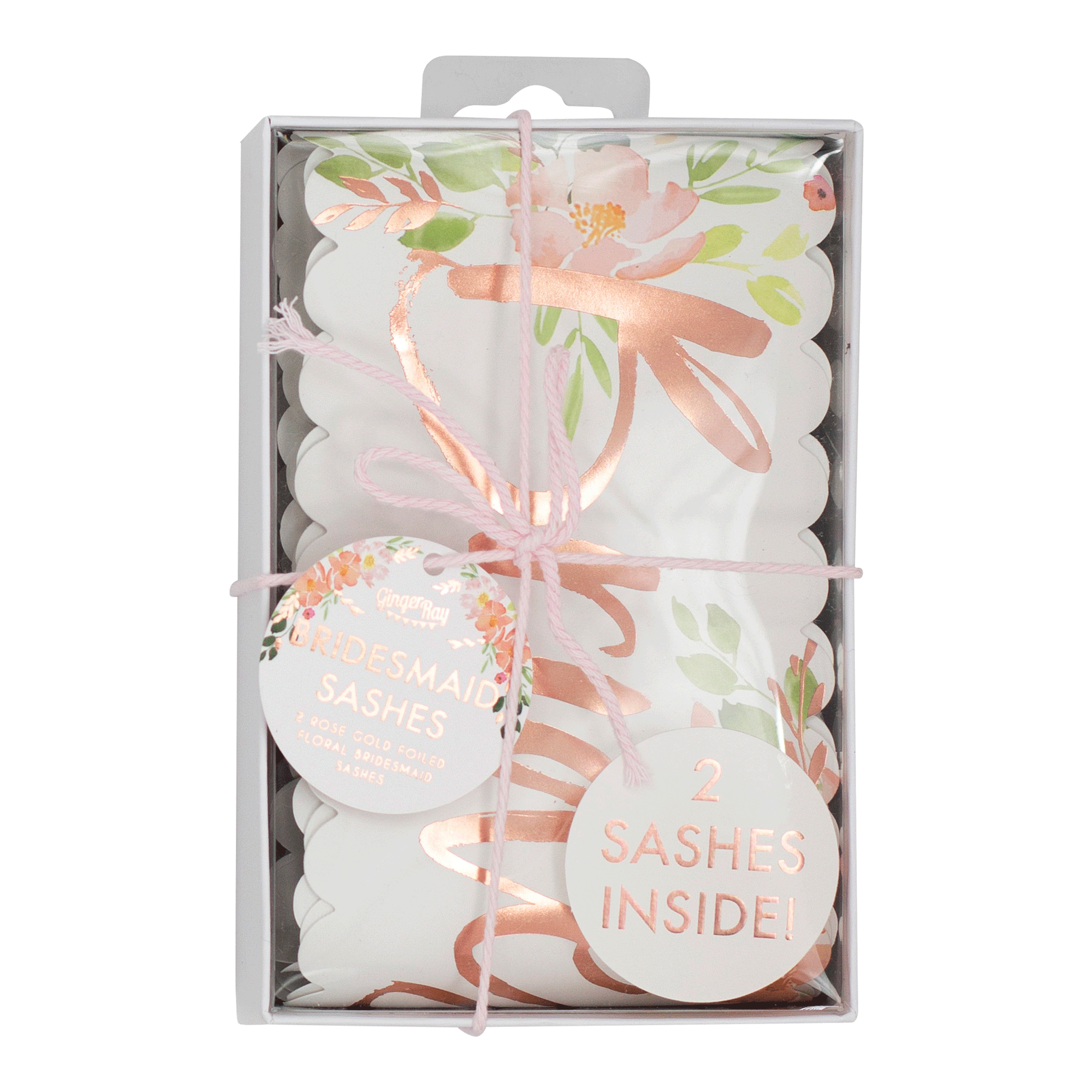 Bridesmaid Hen Party Sashes Floral Rose Gold (Pack of 2)