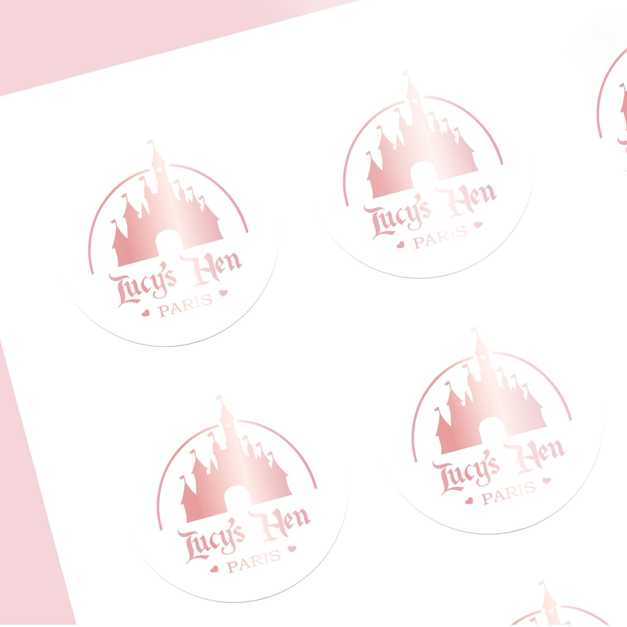 Princess Castle Personalised Hen Party Stickers Metallic Rose Gold (Pack of 12)