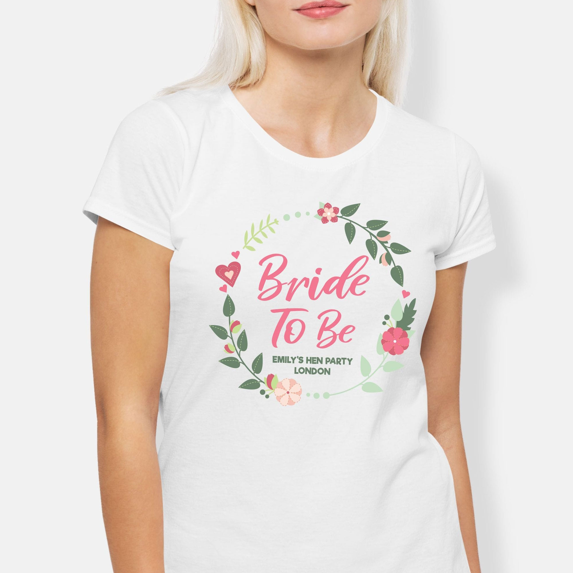 Bride Wreath Design Vintage Personalized Hen Party T-Shirts