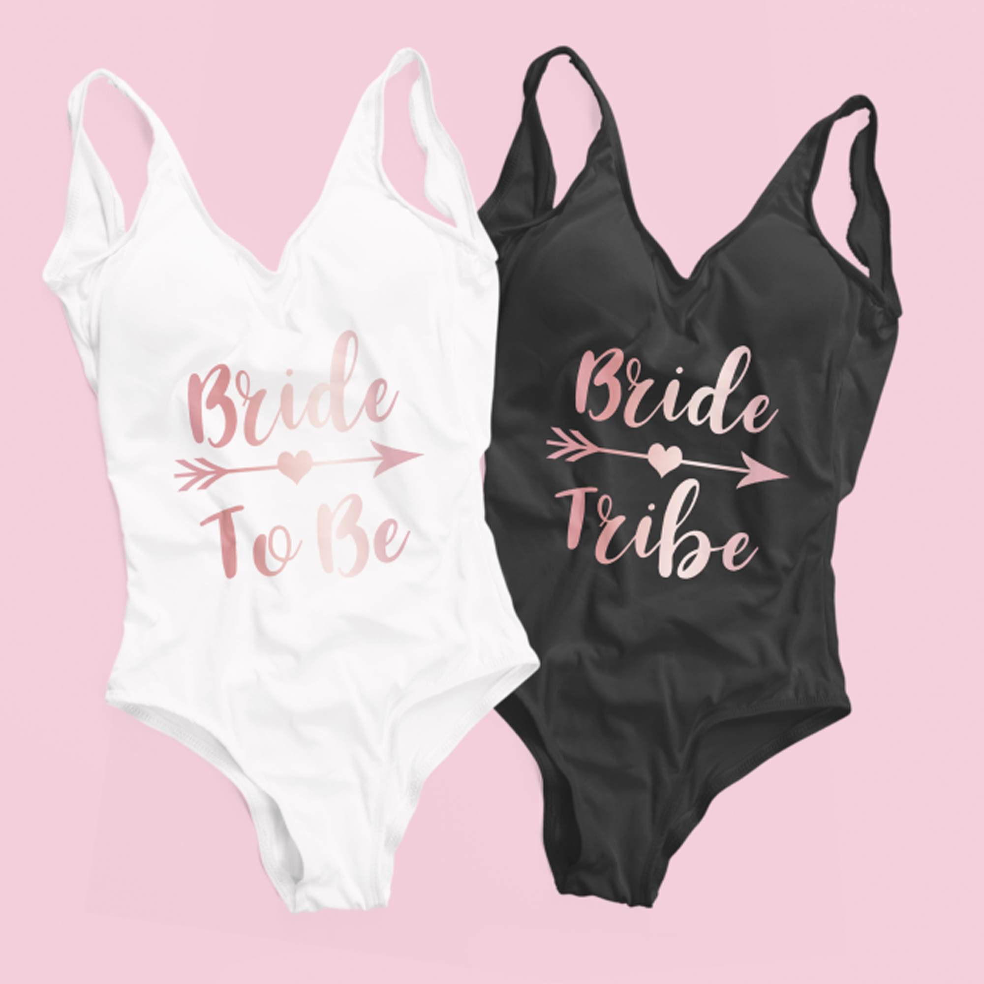 Bride Tribe Hen Party Swimming Costume Rose Gold
