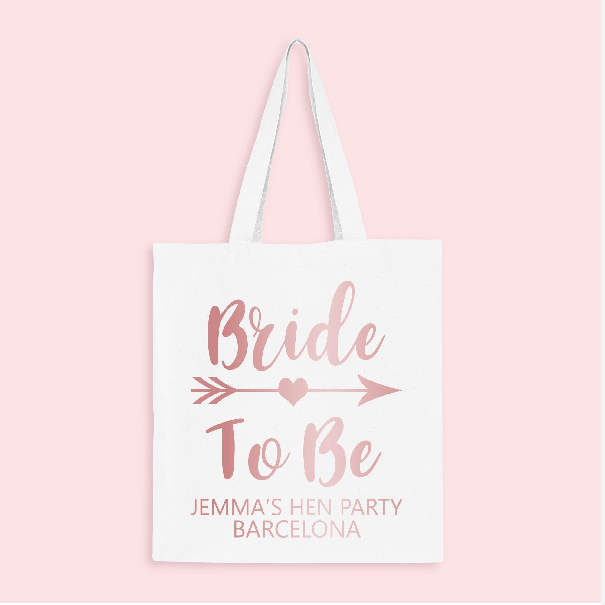 Bride Tribe 'Bride to Be' Rose Gold Personalised Hen Party Tote Bags