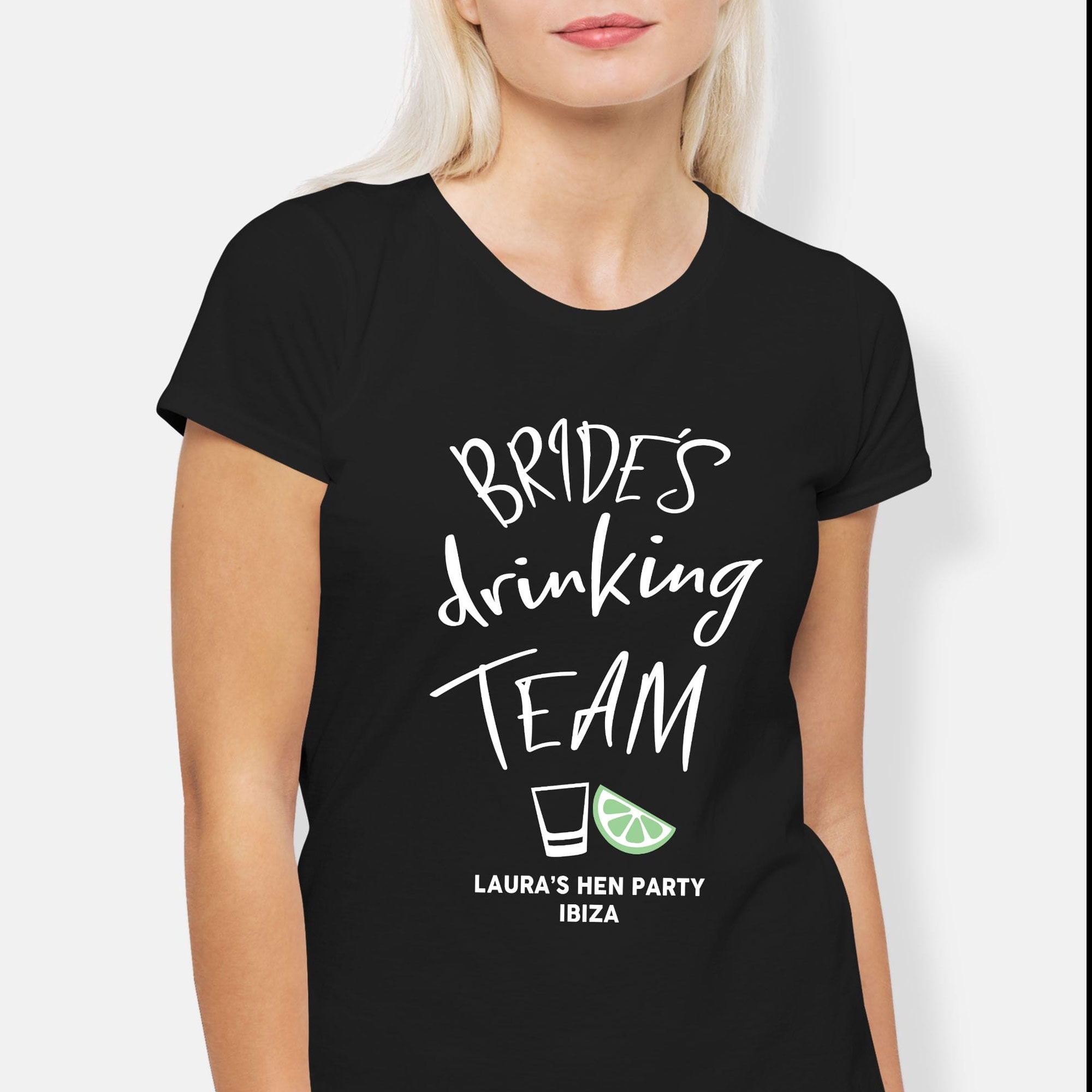 Bride's Drinking Team Personalised Hen T-Shirt