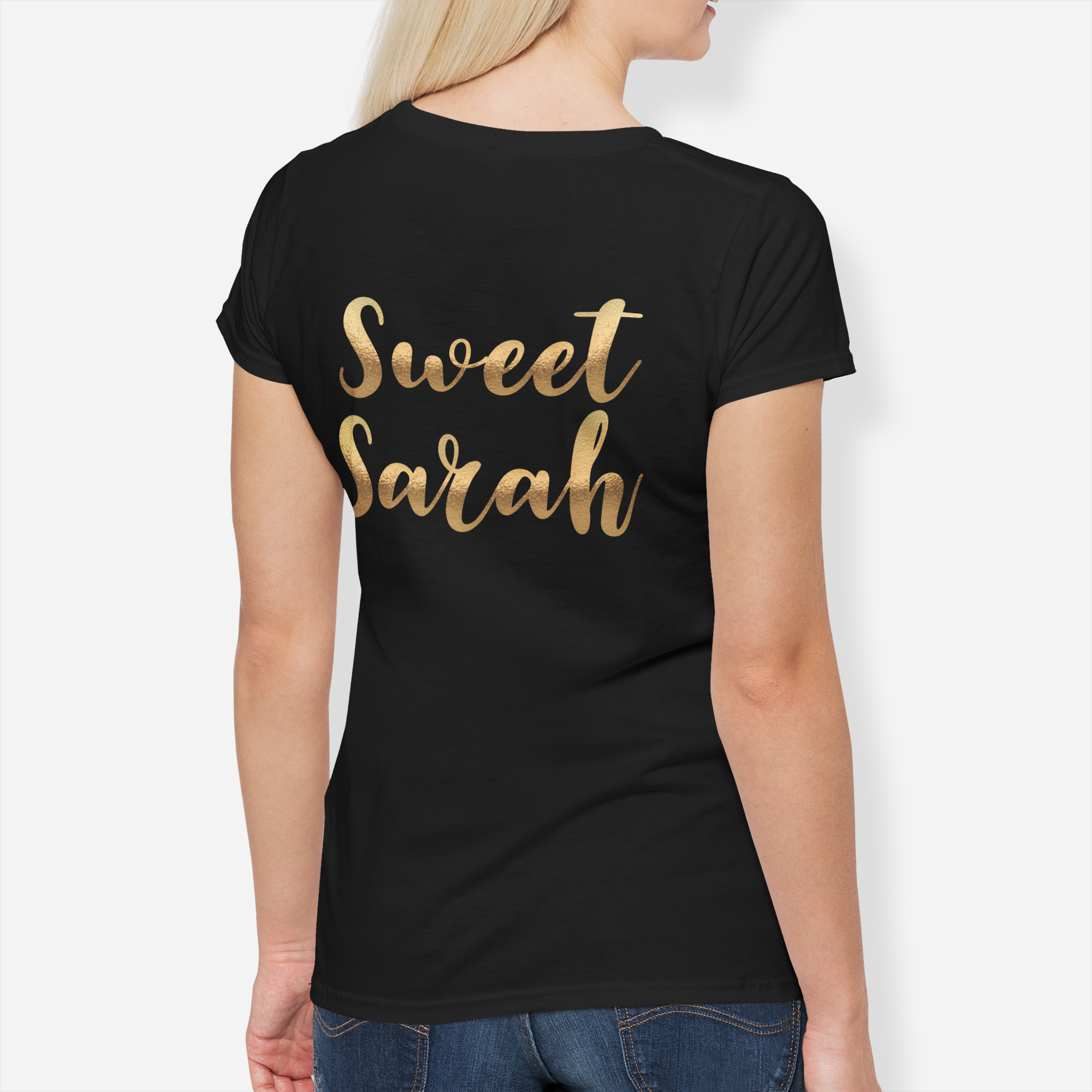 Bride Tribe Personalised Metallic Gold Hen Party T-Shirt