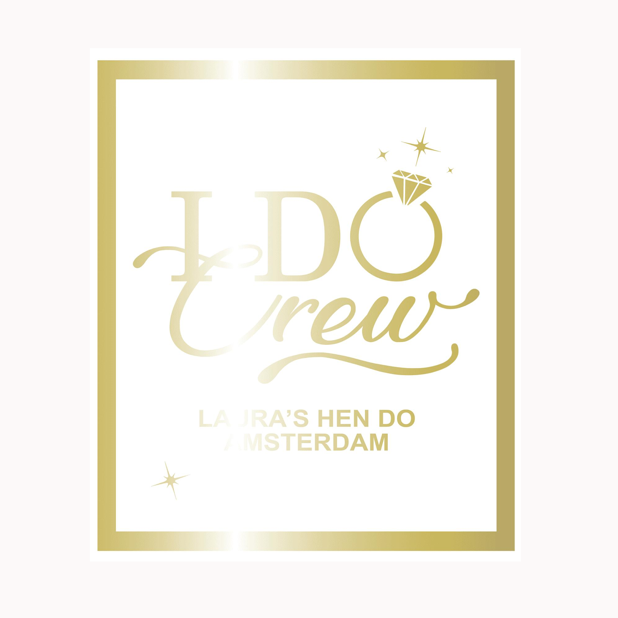 I DO CREW Personalised Mini Wine Bottle Labels (Pack of 12)