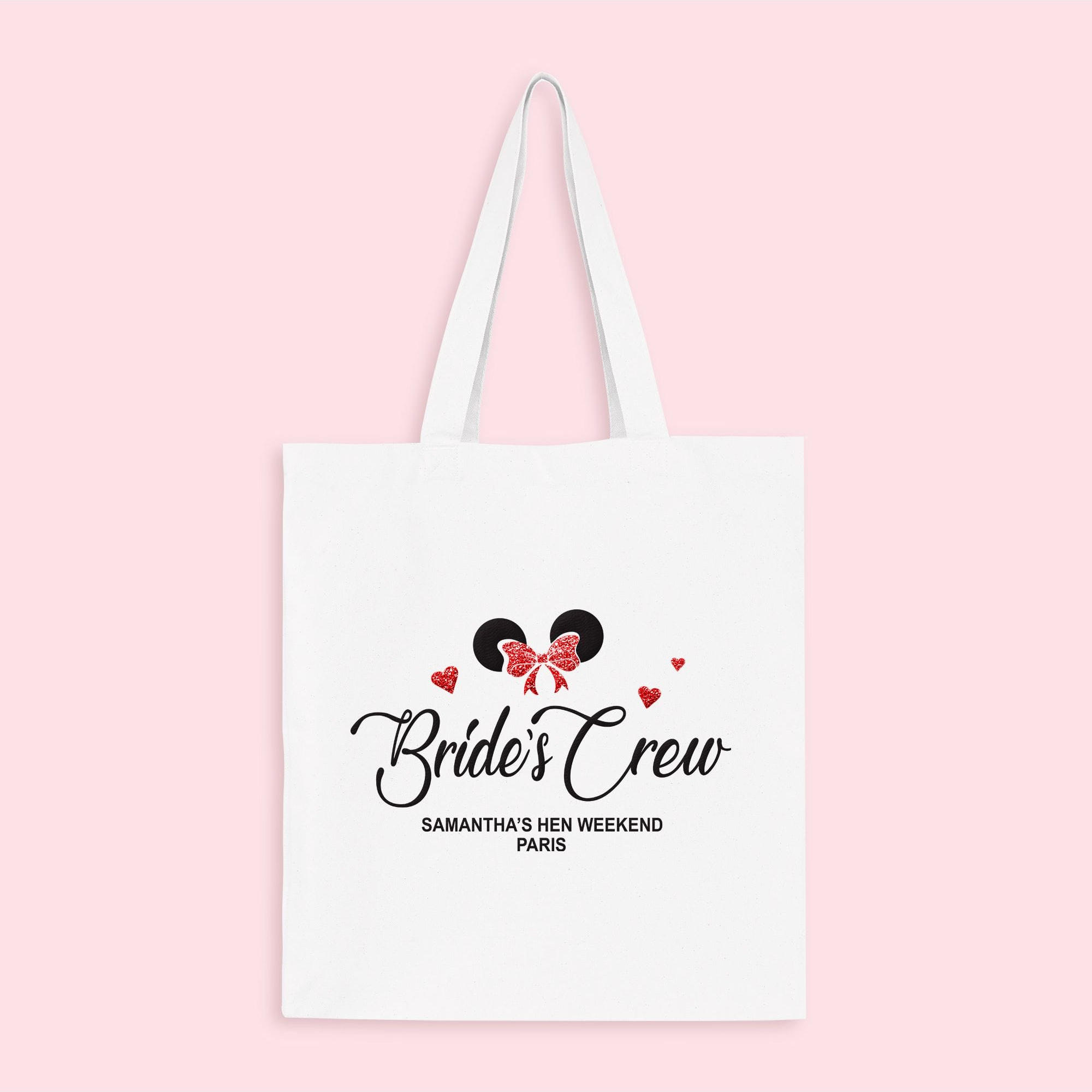Bride's Crew Personalised Cute Mouse Tote Bag