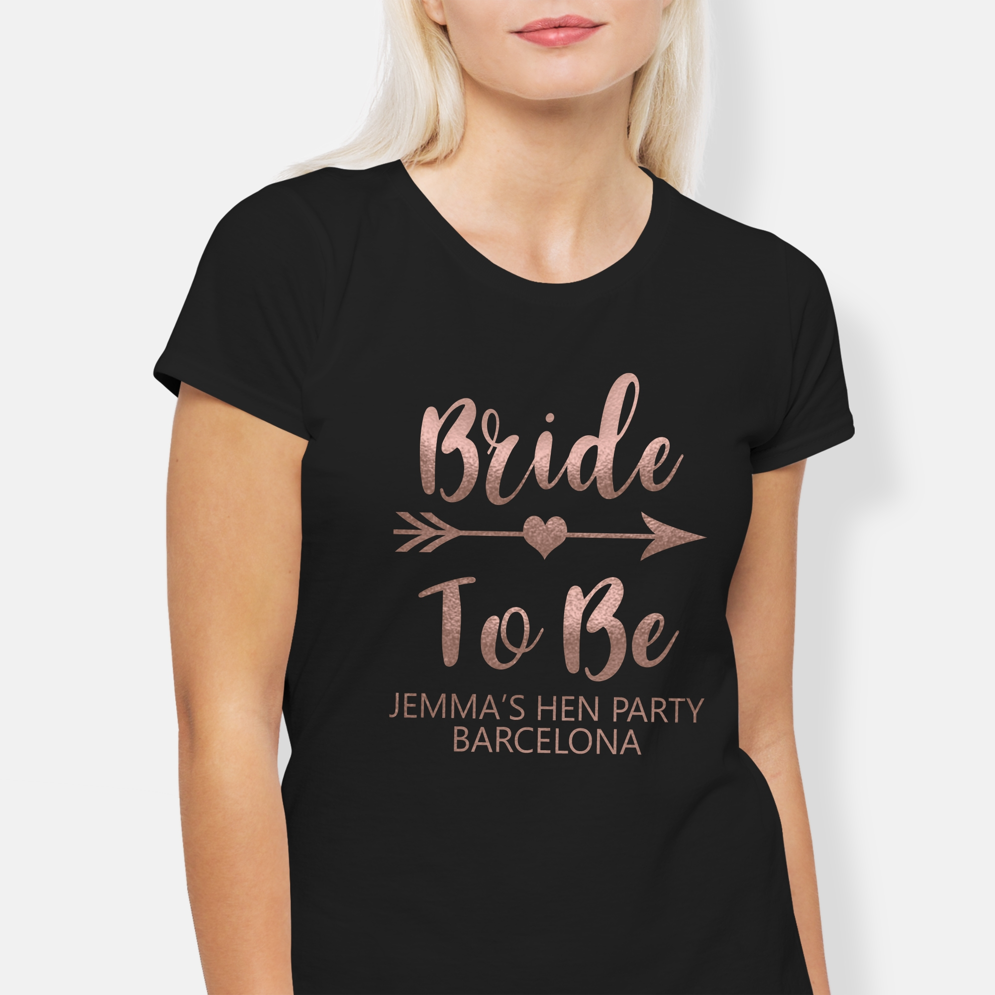 Bride Tribe 'Bride To Be' Personalized Rose Gold T-Shirt