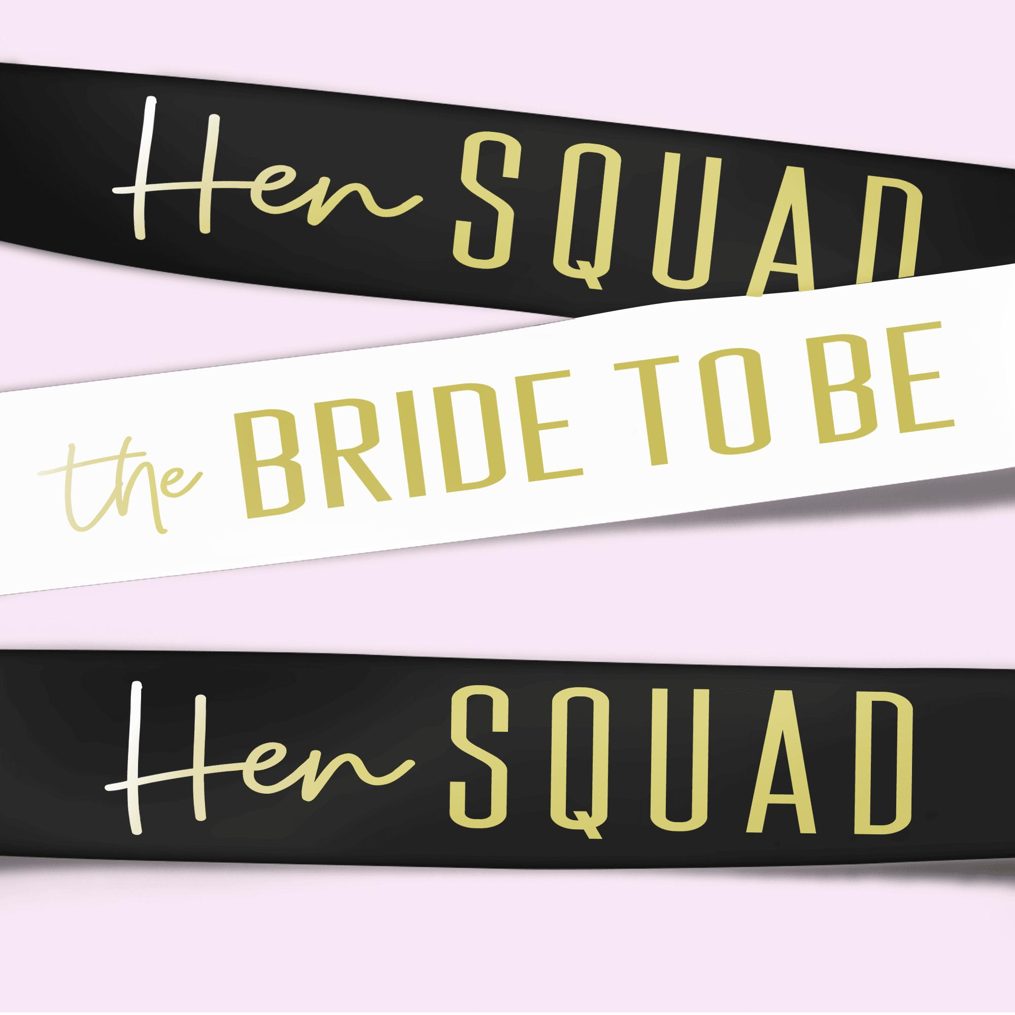 Hen Squad Hen Party Sashes Metallic Gold