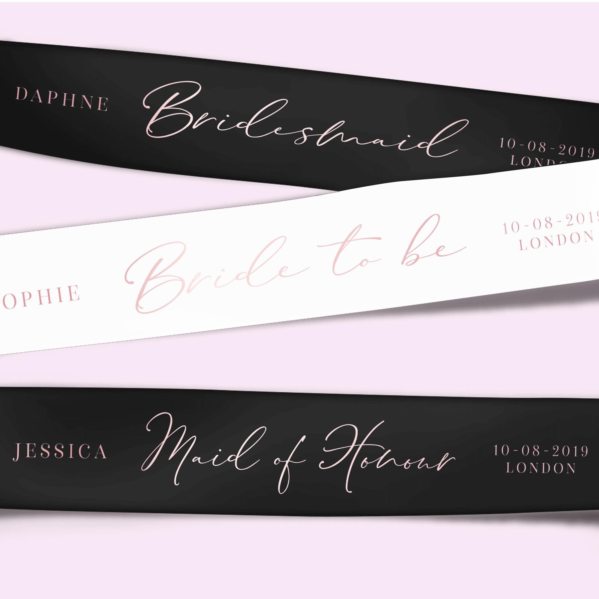Classy Personalised Bridal Party Sashes