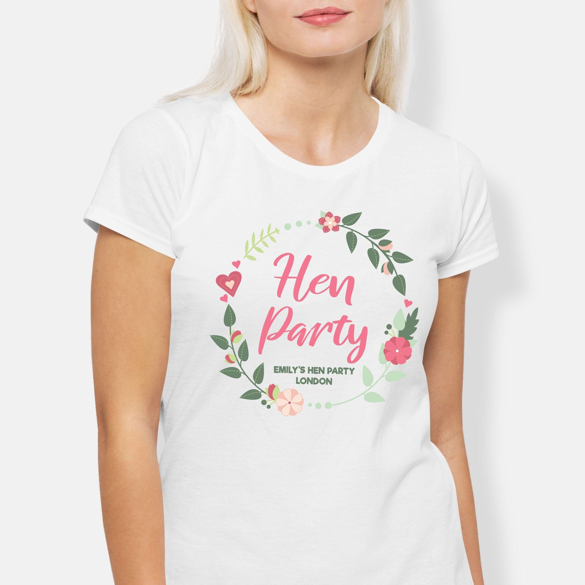 Vintage Hen Party Flowery Personalized T-Shirt
